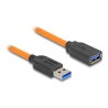 Delock - Prodlužovací šnura USB - USB typ A (M) do USB typ A (F) - 20 V - 5 A - 1 m - up to 5 Gbps data transfer rate - oranžová