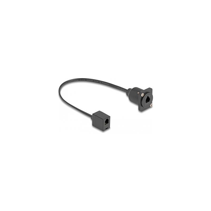 Delock - Sítový kabel - RJ-10 (F) do RJ-10 (F) D-sub - 30 cm - cerná