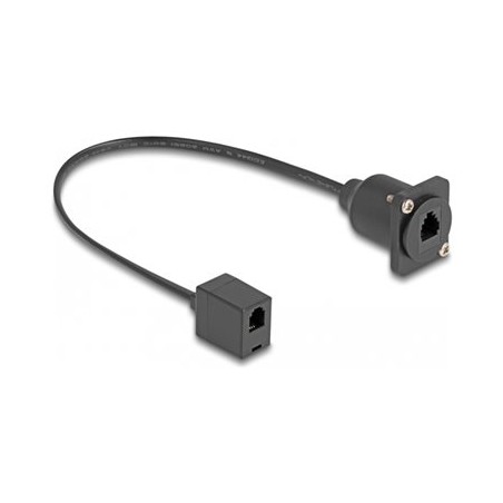 Delock - Sítový kabel - RJ-10 (F) do RJ-10 (F) D-sub - 30 cm - cerná
