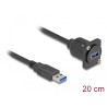 Delock - Prodlužovací šnura USB - USB typ A (M) do USB typ A (F) typ D - USB 3.0 - 20 cm - cerná