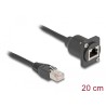 Delock - Sítový prodlužovací kabel - RJ-45 (M) do RJ-45 (F) s maticemi - 20 cm - 6 mm - STP - CAT 5e - cerná