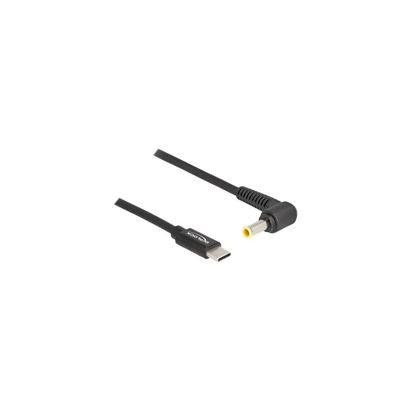 Delock - Elektrický kabel - 24 pin USB-C (M) do DC jack 5,5 x 3,0 mm (M) - 20 V - 3 A - 1.5 m - černá