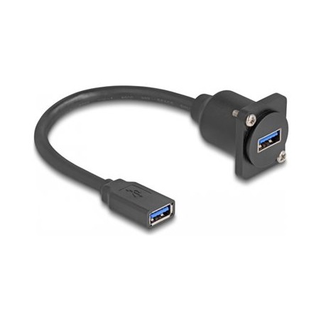 Delock - USB redukce (samcí-samicí) - USB typ A (F) do USB typ A (F) typ D - 20 cm - cerná