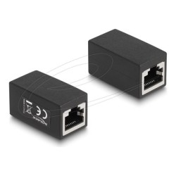 Delock - Sítový propojovací kabel - RJ-45 (F) do RJ-45 (F) - UTP - CAT 6 - cerná