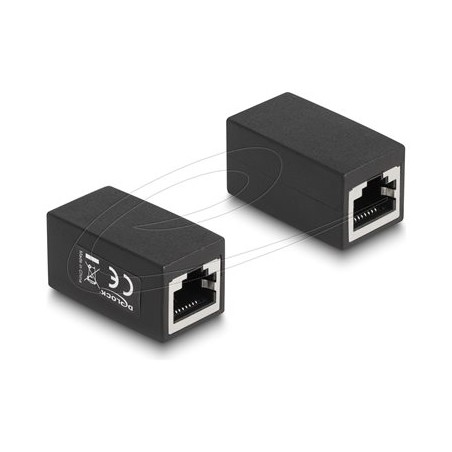 Delock - Sítový propojovací kabel - RJ-45 (F) do RJ-45 (F) - UTP - CAT 6 - cerná