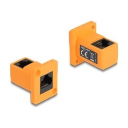 Delock D-Type Module - Modul - úhel 90° - montáž na panel - RJ-45 - oranžová