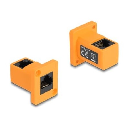 Delock D-Type Module - Modul - úhel 90° - montáž na panel - RJ-45 - oranžová