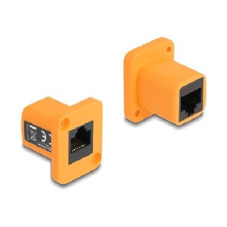 Delock D-Type Module - Modul - montáž na panel - RJ-45 - oranžová