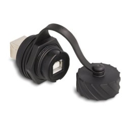 Delock - USB adaptér - USB typ B (F) do USB typ B (F) - bajonetová ochranná krytka (IP68) - cerná