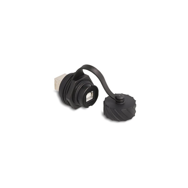 Delock - USB adaptér - USB typ B (F) do USB typ B (F) - bajonetová ochranná krytka (IP68) - cerná