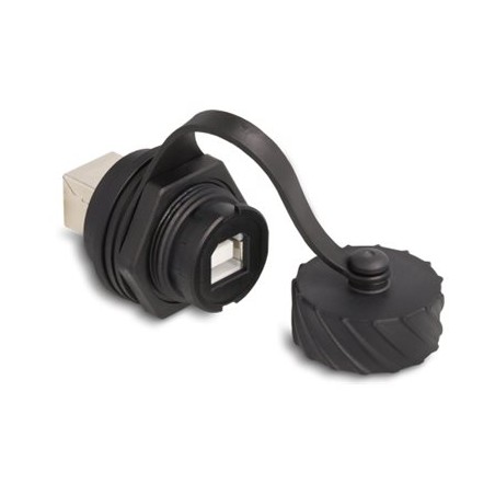 Delock - USB adaptér - USB typ B (F) do USB typ B (F) - bajonetová ochranná krytka (IP68) - cerná