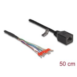 Delock - Sítový kabel - ferula (M) do RJ-45 (F) - 50 cm - 5.5 mm - CAT 5e - cerná