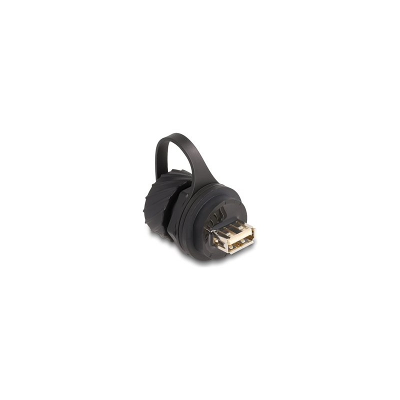 Delock - USB adaptér - USB (F) do USB typ B (F) - vodeodolný (IP68), built-in sealing cap - cerná