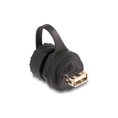 Delock - USB adaptér - USB (F) do USB typ B (F) - vodeodolný (IP68), built-in sealing cap - cerná