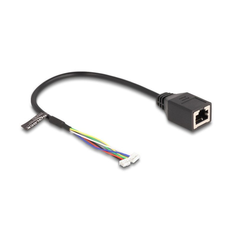 Delock - Sítový kabel adaptér - 6pinový header, 4pinový header (F) do RJ-45 (F) - 30 cm - 4 mm - CAT 5e - cerná
