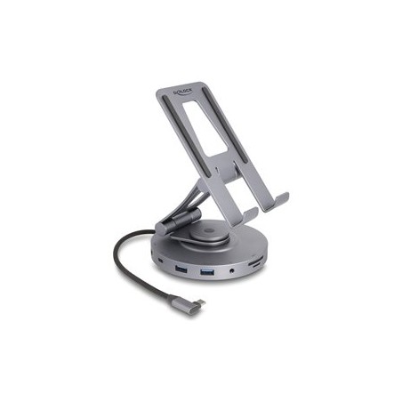 Delock - Dokovací stanice + stojan na tablet - pro tablet, laptop - USB-C / Thunderbolt 3 - HDMI