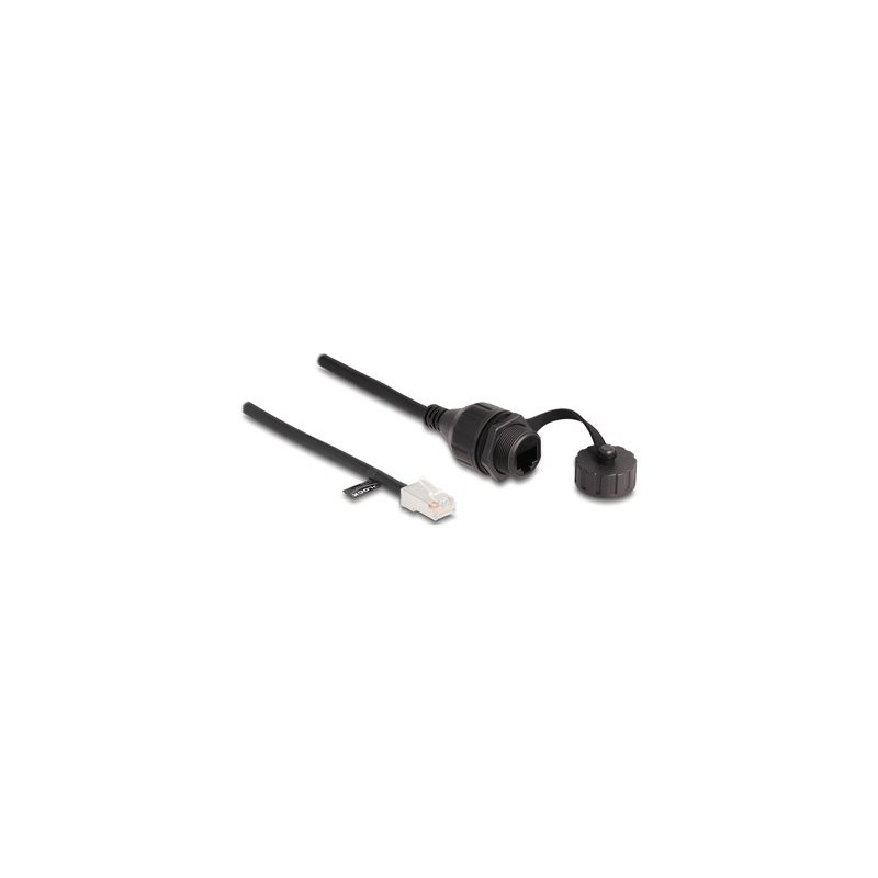 Delock - Sítový prodlužovací kabel - RJ-45 (M) do RJ-45 (F) - 25 cm - 6 mm - FTP - CAT 5e - vodeodolný (IP68), tesnicí krytka