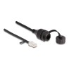 Delock - Sítový prodlužovací kabel - RJ-45 (M) do RJ-45 (F) - 25 cm - 6 mm - FTP - CAT 5e - vodeodolný (IP68), tesnicí krytka