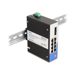 Delock - Prepínac - 8 x 10/100/1000 + 2 x SFP - lze montovat na konzolu DIN