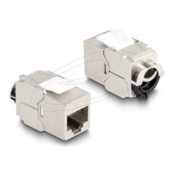 Delock - Sítový konektor - RJ-45 (F) do LSA - STP - CAT 6a - locking tab, cable tie-free