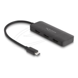 Delock - Rozdelovac video / audio - 4K 60Hz, DP Alt Mode, MST, USB Type-C - 3 x HDMI - desktop
