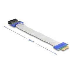 Delock - Kabel External PCI Express x1 - PCI Express (M) do PCI Express (F) - PCIe 3.0 - 20 cm - stríbrná