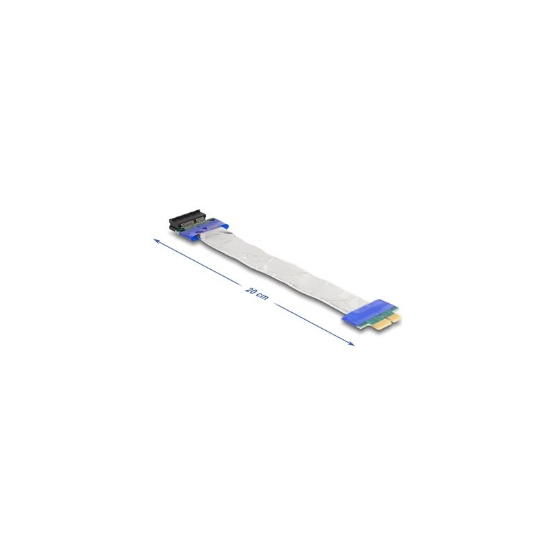 Delock - Kabel External PCI Express x1 - PCI Express (M) do PCI Express (F) - PCIe 3.0 - 20 cm - stríbrná