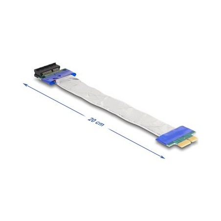 Delock - Kabel External PCI Express x1 - PCI Express (M) do PCI Express (F) - PCIe 3.0 - 20 cm - stríbrná