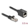 Delock - Sítový prodlužovací kabel - RJ-45 (M) do RJ-45 (F) - 50 cm - 6 mm - S/FTP - CAT 6a - neobsahuje halogen, provedení bez