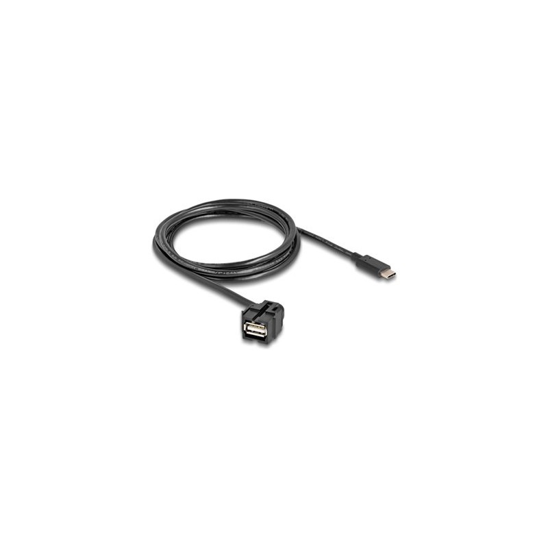 Delock - USB kabel - 24 pin USB-C (M) zahnutý do USB (F) - USB 2.0 - 1.5 m - cerná