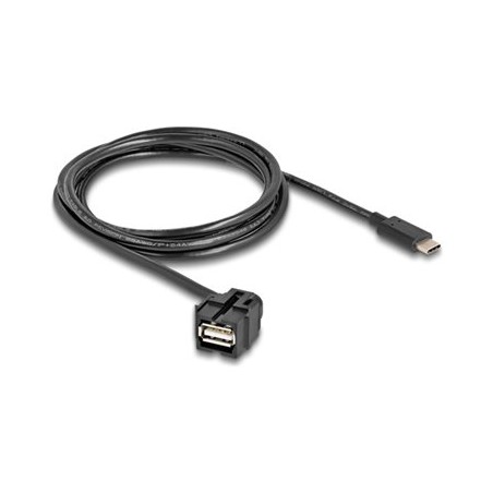 Delock - USB kabel - 24 pin USB-C (M) zahnutý do USB (F) - USB 2.0 - 1.5 m - cerná