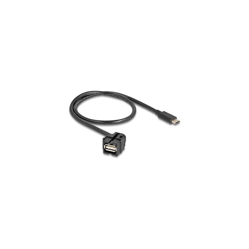 Delock - USB kabel - 24 pin USB-C (M) do USB (F) zahnutý - USB 2.0 - 0.5 m - cerná