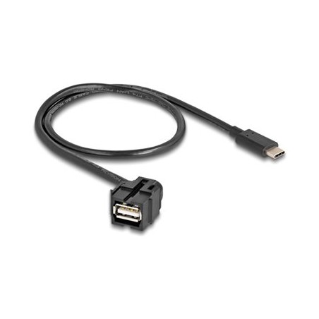 Delock - USB kabel - 24 pin USB-C (M) do USB (F) zahnutý - USB 2.0 - 0.5 m - cerná