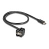 Delock - USB kabel - 24 pin USB-C (M) do USB (F) zahnutý - USB 2.0 - 0.5 m - cerná