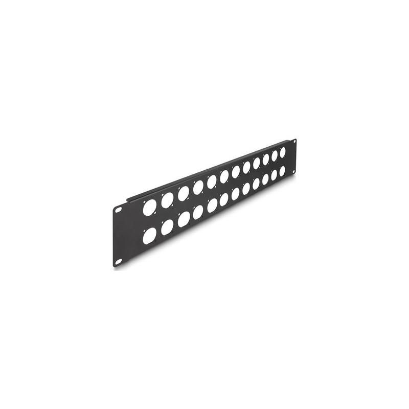 Delock - Patch panel (záslepný) - typ D - montáž do racku - cerná - 2U - 19" - 24 porty