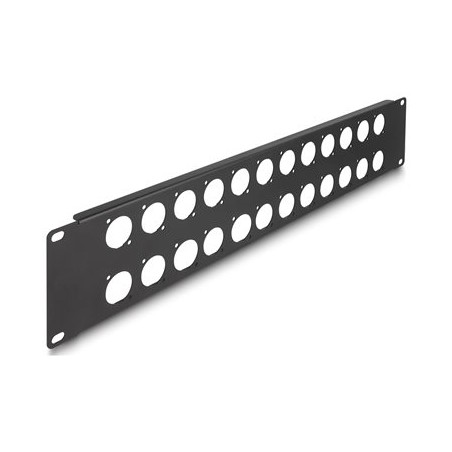 Delock - Patch panel (záslepný) - typ D - montáž do racku - cerná - 2U - 19" - 24 porty