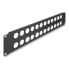 Delock - Patch panel (záslepný) - typ D - montáž do racku - cerná - 2U - 19" - 24 porty