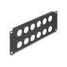 Delock - Patch panel (záslepný) - typ D - montáž do racku - cerná - 2U - 10" - 12 portu