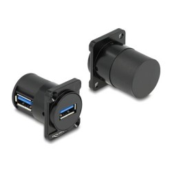 Delock D-Type Module - Modul - úhel 90° - montáž na panel - USB 2.0 Type A - cerná