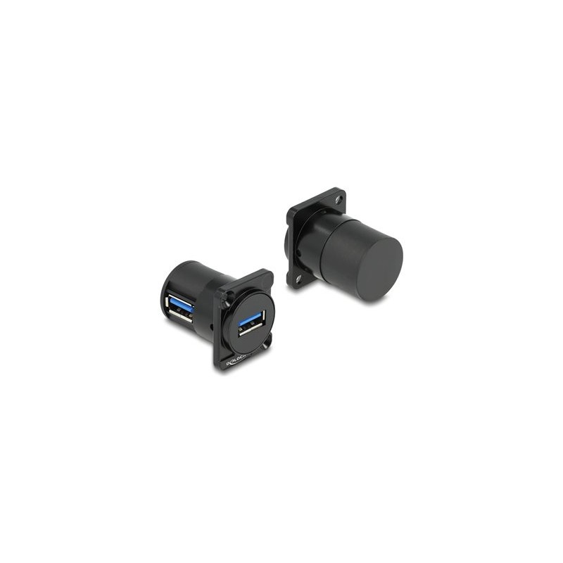 Delock D-Type Module - Modul - úhel 90° - montáž na panel - USB 2.0 Type A - cerná