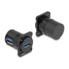 Delock D-Type Module - Modul - úhel 90° - montáž na panel - USB 2.0 Type A - cerná