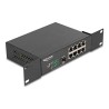 Delock - Prepínac - 10" - 8 x 10/100/1000 + 1 x Gigabit SFP (uplink) - Lze montovat do rozvadece, pro pripevnení na zed