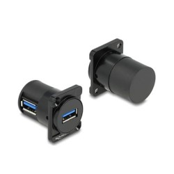 Delock D-Type Module - Modul - úhel 90° - montáž na panel - USB 3.0 Type A - cerná