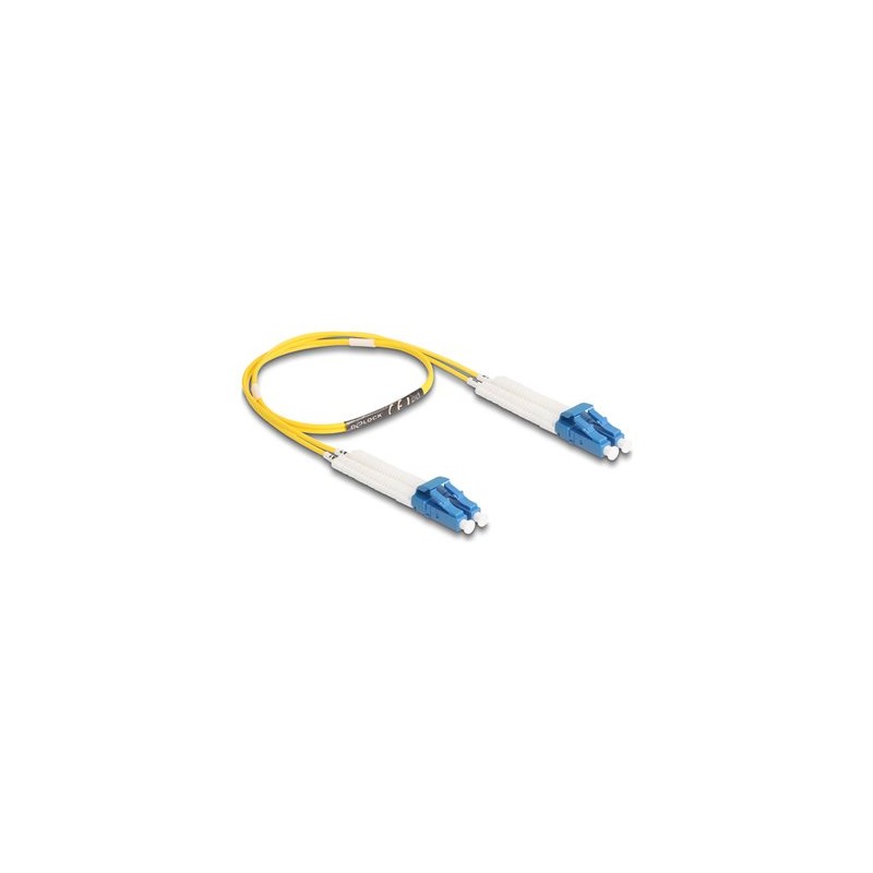 Delock - Sítový kabel - jednoduchý režim LC (M) úhlový do jednoduchý režim LC (M) úhlový - 0.5 m - optické vlákno - duplex - 9
