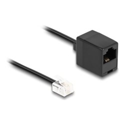 Delock - Telefonní kabel - RJ-11 (M) do RJ-45 (F) - 1 m - plochý - cerná