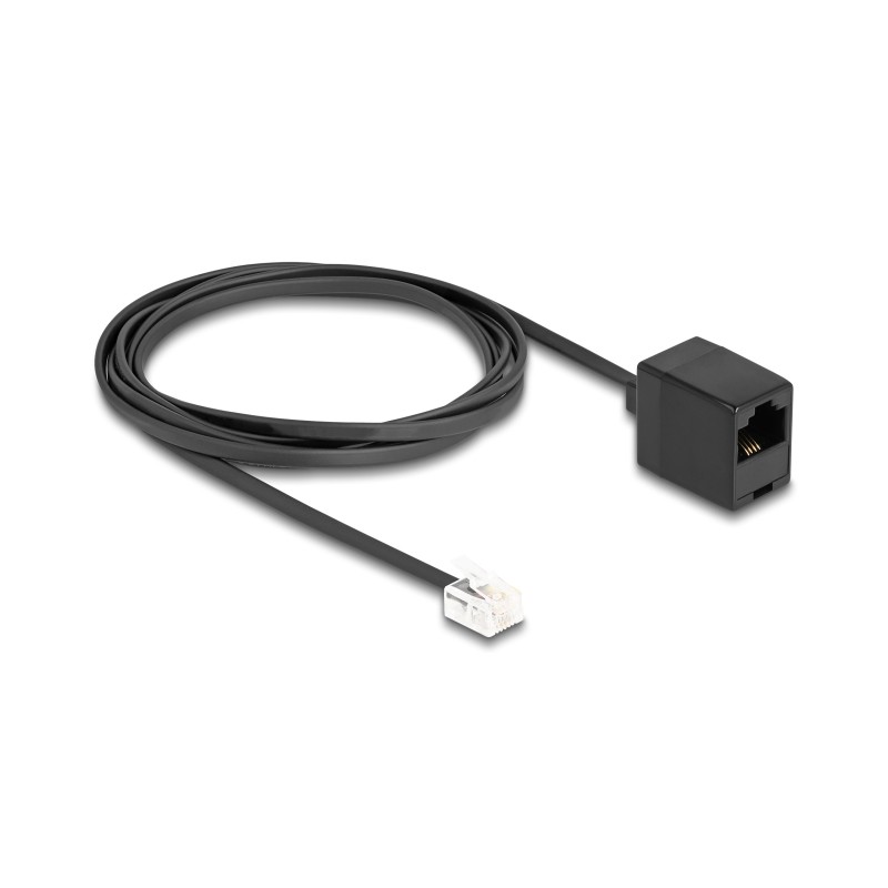 Delock - Telefonní kabel - RJ-11 (M) do RJ-45 (F) - 2 m - plochý - cerná