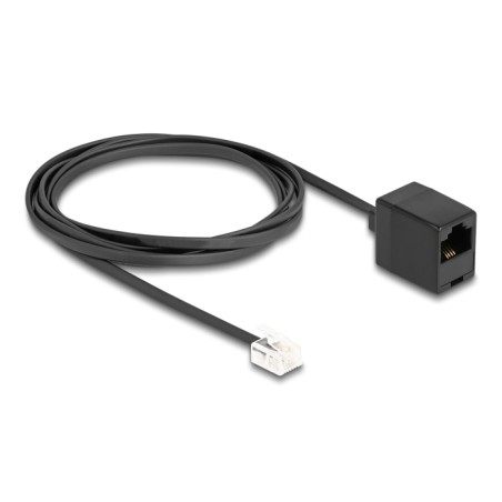 Delock - Telefonní kabel - RJ-11 (M) do RJ-45 (F) - 2 m - plochý - cerná