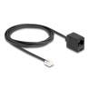 Delock - Telefonní kabel - RJ-11 (M) do RJ-45 (F) - 2 m - plochý - cerná