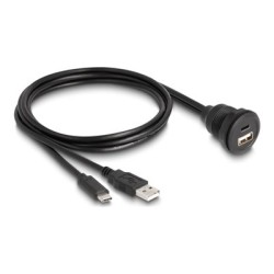 Delock - Kabel USB - USB, 24 pin USB-C (M) do USB, 24 pin USB-C (F) - 1 m - up to 480 Mbps - cerná