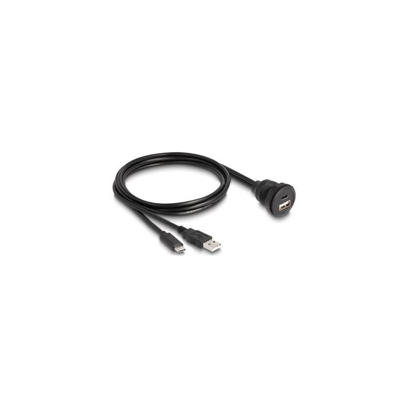 Delock - Kabel USB - USB, 24 pin USB-C (M) do USB, 24 pin USB-C (F) - 1 m - up to 480 Mbps - cerná